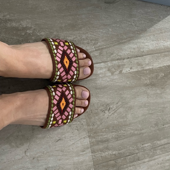 Prada embroidered Flat Sandals size 6 - Picture 7 of 10